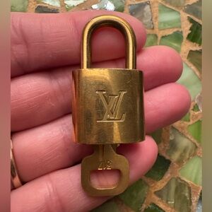 Louis Vuitton Gold Brass Padlock with Key 317